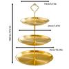 Goldener 3-stöckiger Dessert-Kuchenständer 27x27cm, Eleganter Servier-Display-Turm für Feiertagsparty-Treffen, Halter für Kuchen und Snacks