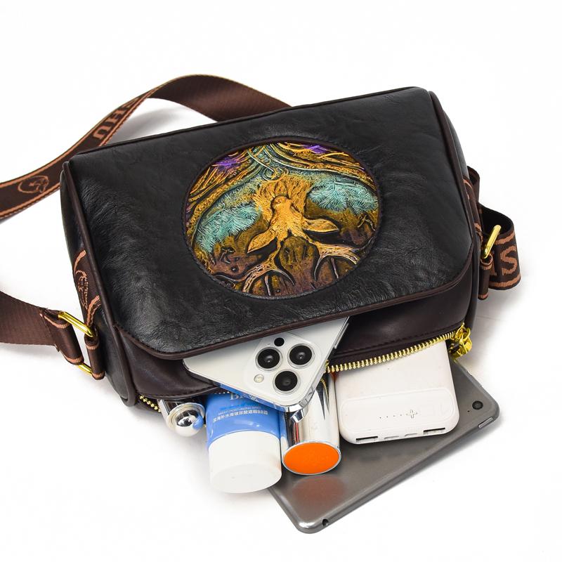 Vintage Square Bag Fashion Animal Pattern Crossbody Purse For Women Casual Shoulder Tote Retro Mommy Boston Pillow Handbag Gift Idea Present To Lover