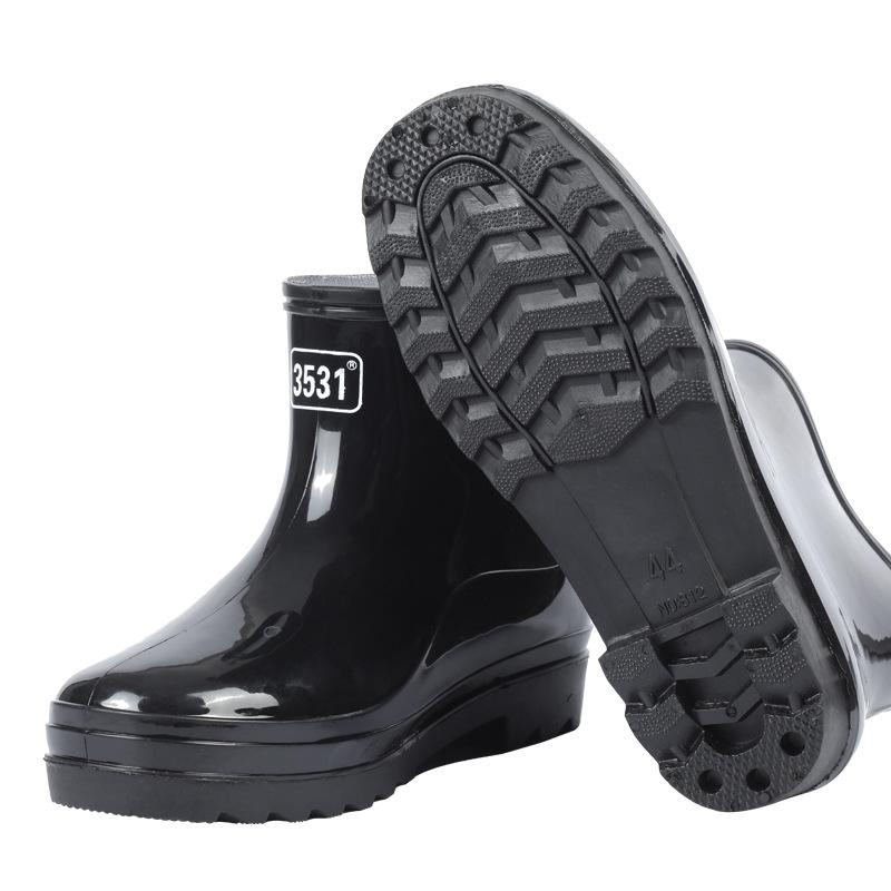 Low tube rain shoes men's waterproof shoes low-top rain boots three-proof PVC rubber shoes