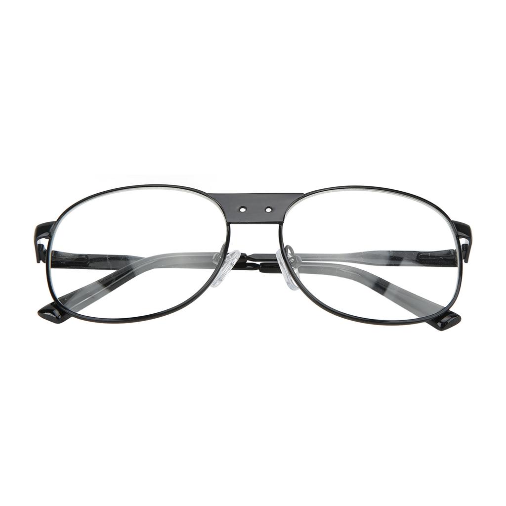 Retro Round Large Frame Glasses with Clear Lens Fashionable Vintage Fake Eyeglasses for Men Women Students