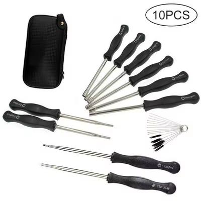 Tournevis de réglage de carburateur, multi-têtes, clé de boulon de réglage, réparation de voiture, ensemble d'outils d'entretien avec brosse 10 pièces/ensemble