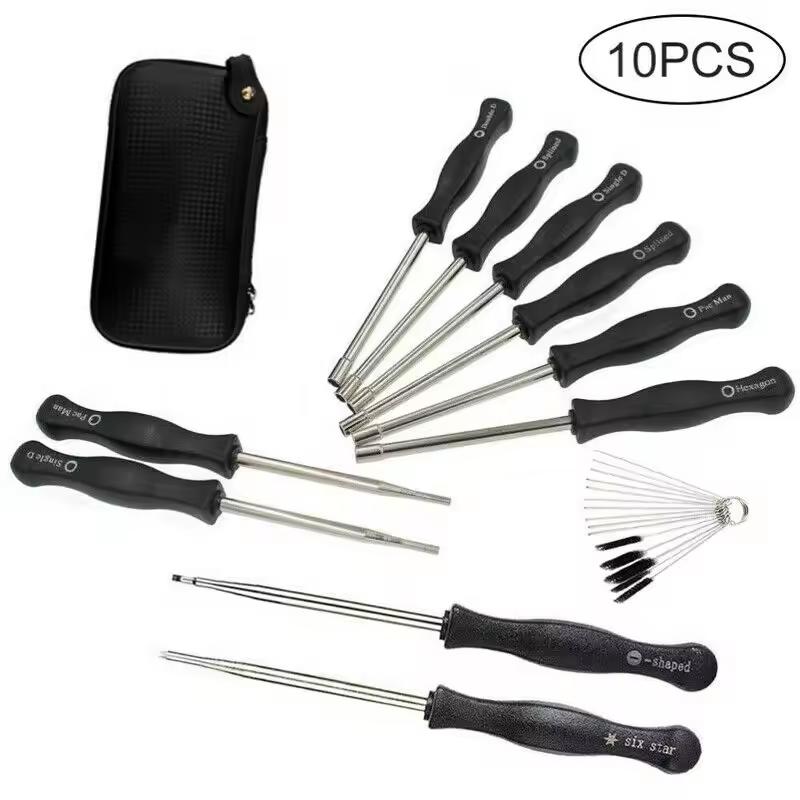 10PCS/Set Carburetor Screwdrivers Adjustment Multi-head Tune-up Bolt Key Car Repair Maintenance Tool Set with Brush
