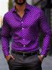 Camisa de Manga Larga con Estampado de Lunares de Moda para Hombre, Popular Camisa Versátil de Estilo Casual de Negocios, Ajuste Delgado, para el Uso Diario y el Desplazamiento, Moderna