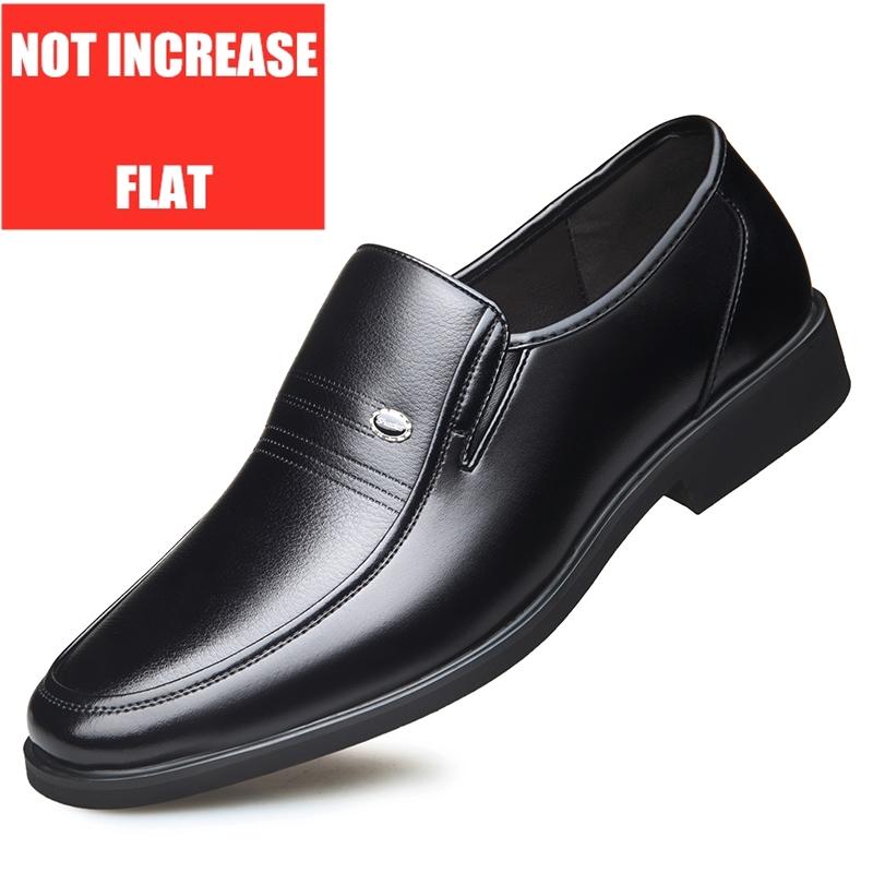 

Модная мужская дышащая обувь-лифт с перфорацией, кожаная обувь для платья, весна-лето, увеличение роста на 6 см, деловые слипоны, формальная офисная обувь 34