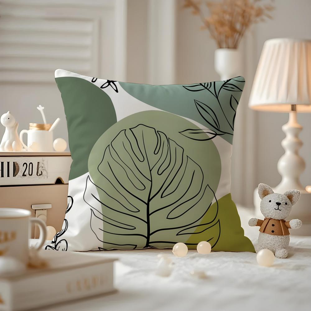 Cool Summer Prints Cushion Cover Anti-dustmite Pillowcase Invisible Zipper Silky Short Plush Sofa Cushion Cover