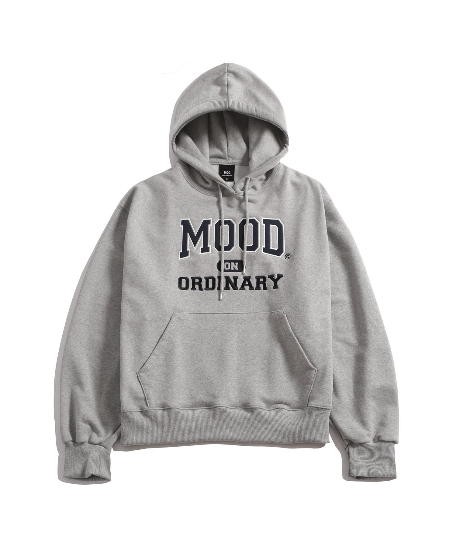 Moo Balloon Over Logo Embroidered Hoodie - Gray Gray/L