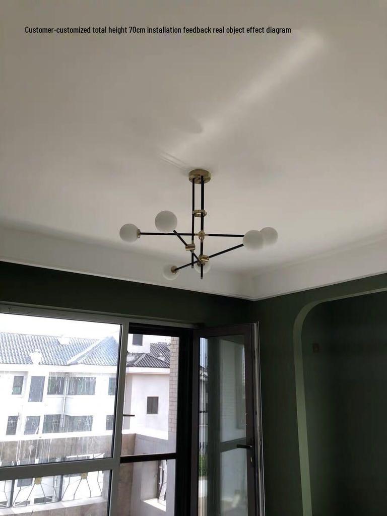 Modern Minimalist Multi-head LED Glass Ball Pendant Light for Bedroom, Dining, or Living Room