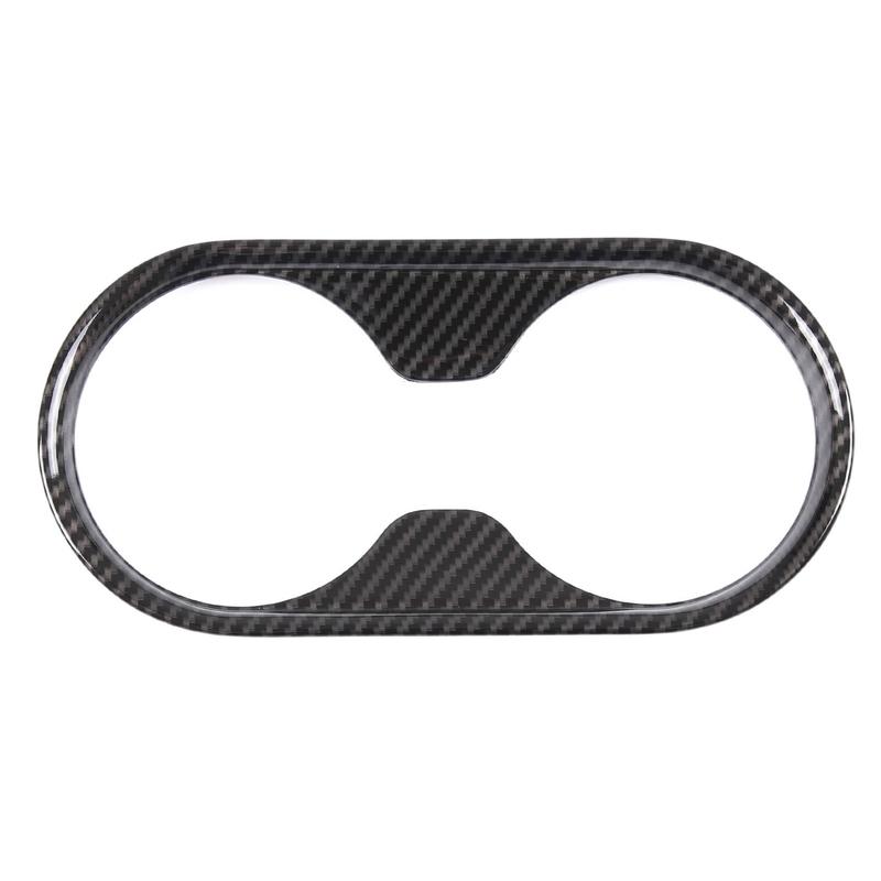 A87Q-Car Carbon Fiber ABS Gear Water Cup Frame Cover Trim for Ford Ranger 2015- Car Interior