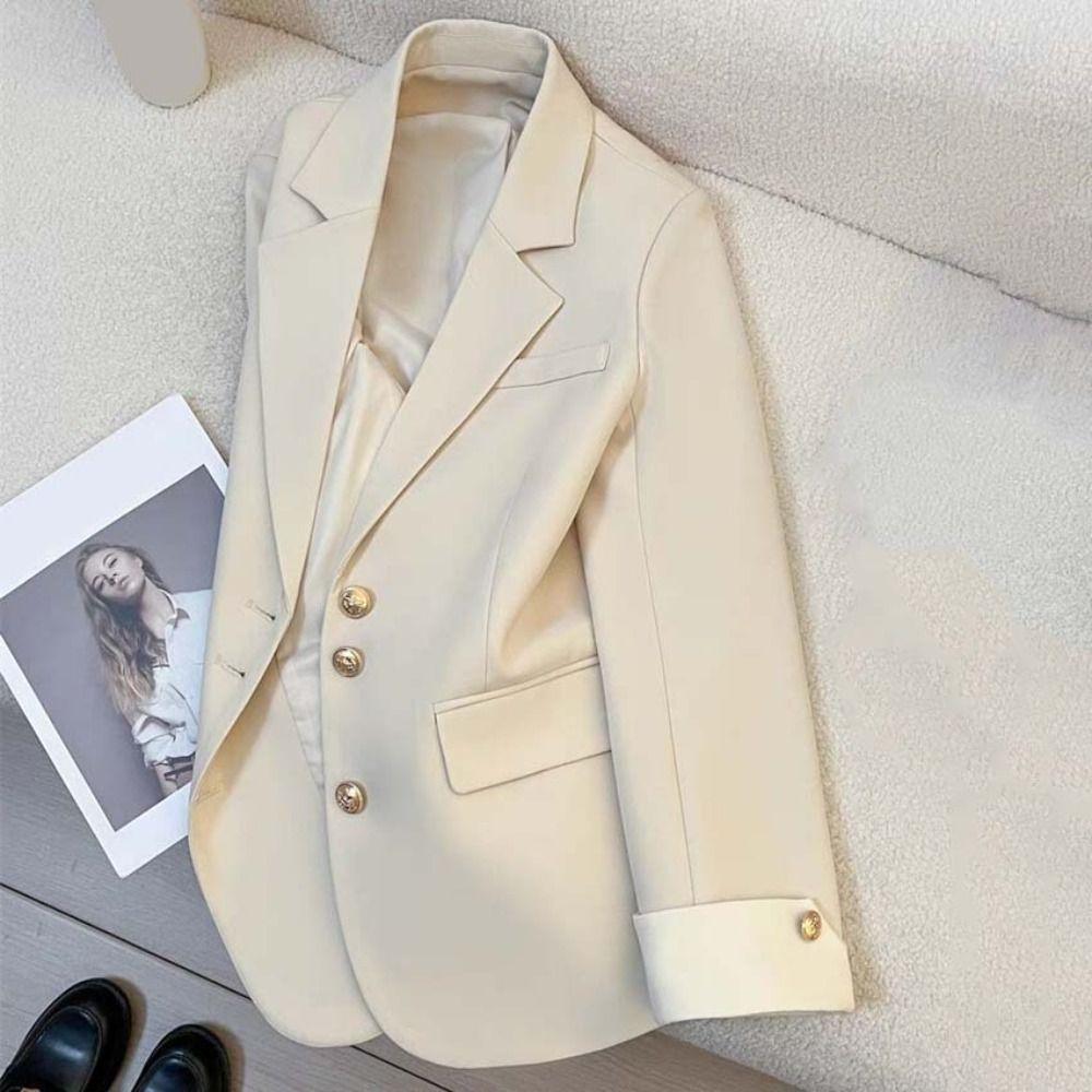 Long Sleeve Vintage Suit Jacket Oversized Casual Loose Blazer Professional Office Blazers Office