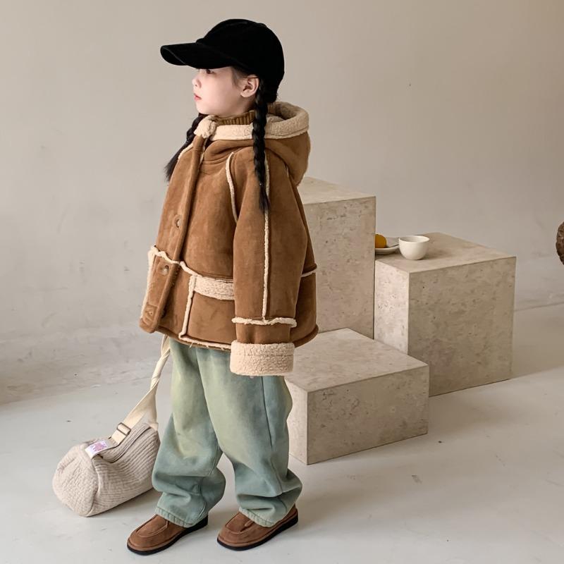 Children's Coat Winter Hooded Fur Thickened Short Warm Jacket