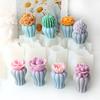 3D Succulent Flower Plant Flower Vase Shaped Candle Silicone Molds DIY Scented Aromatherapys Making Mould Handmade Ornament Mold
