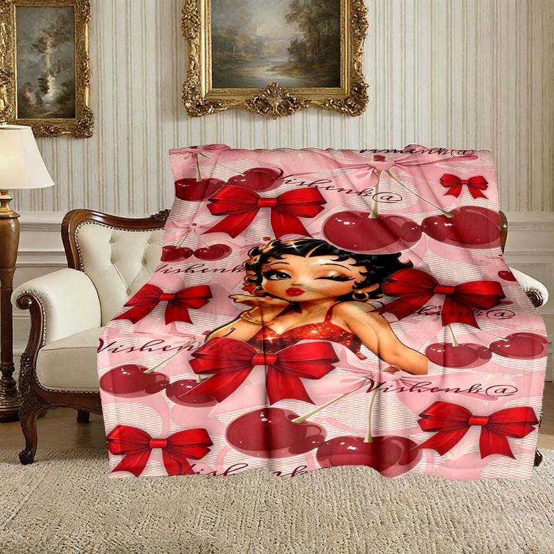 1pc Betty Boop Blanket, Cozy Printed Throw Blanket, A Heartfelt Gift for Your Family and Friends