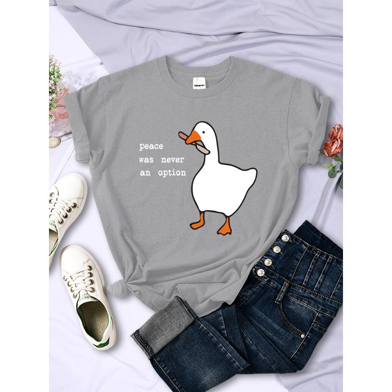 

Мир никогда не был вариантом. Женские топы с рисунком гуся. Креативные летние футболки. Модные новые футболки. Спортивная женская одежда. XS