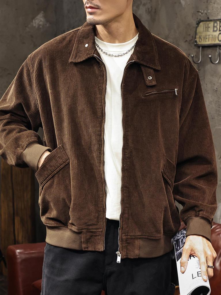 Herren Cord Harrington Jacke mit Kragen - Herbst/Winter 2025 Neuankunft