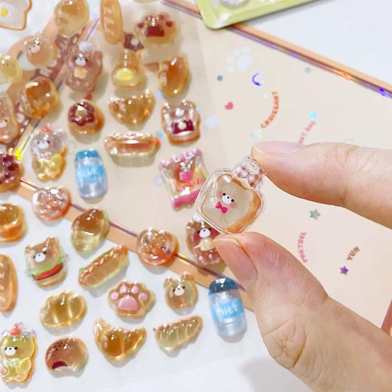 Каваий DIY наклейки 3D мультяшные животные рельефные наклейки девочки DIY скрапбук дневник эстетичные наклейки для ногтей школьные канцелярские товары