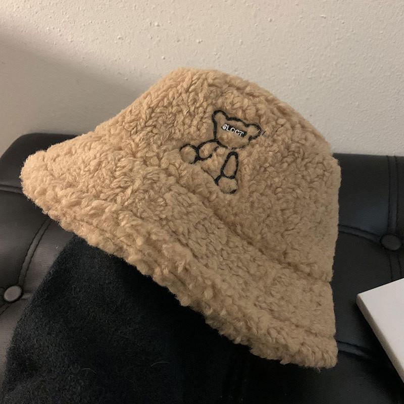 Hat Elegant Bear For Women Winter Lamb Wool Insulated Cap Fisherman