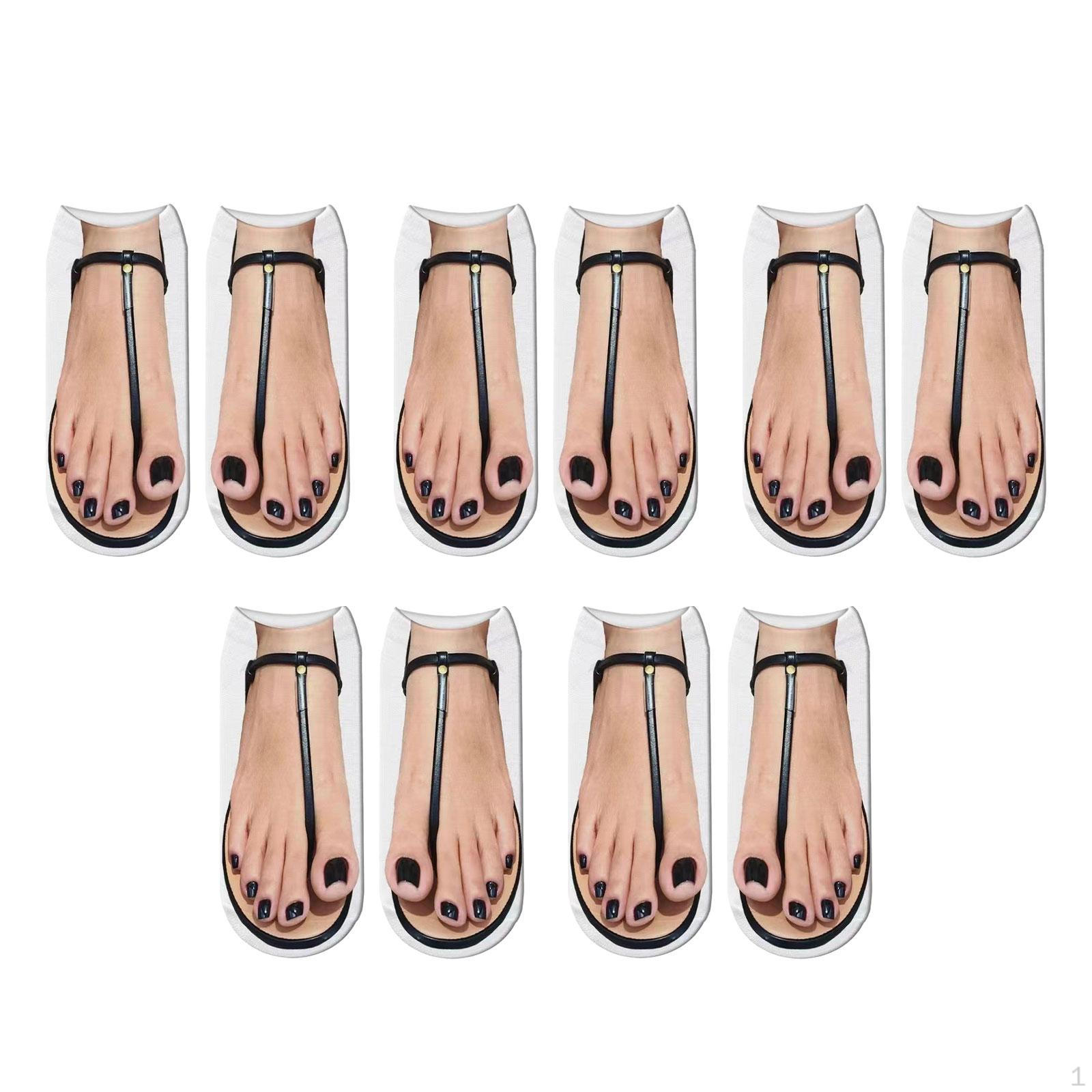 

Маникюрный принт носки 3D узор низкие чулки смешные для бега style B