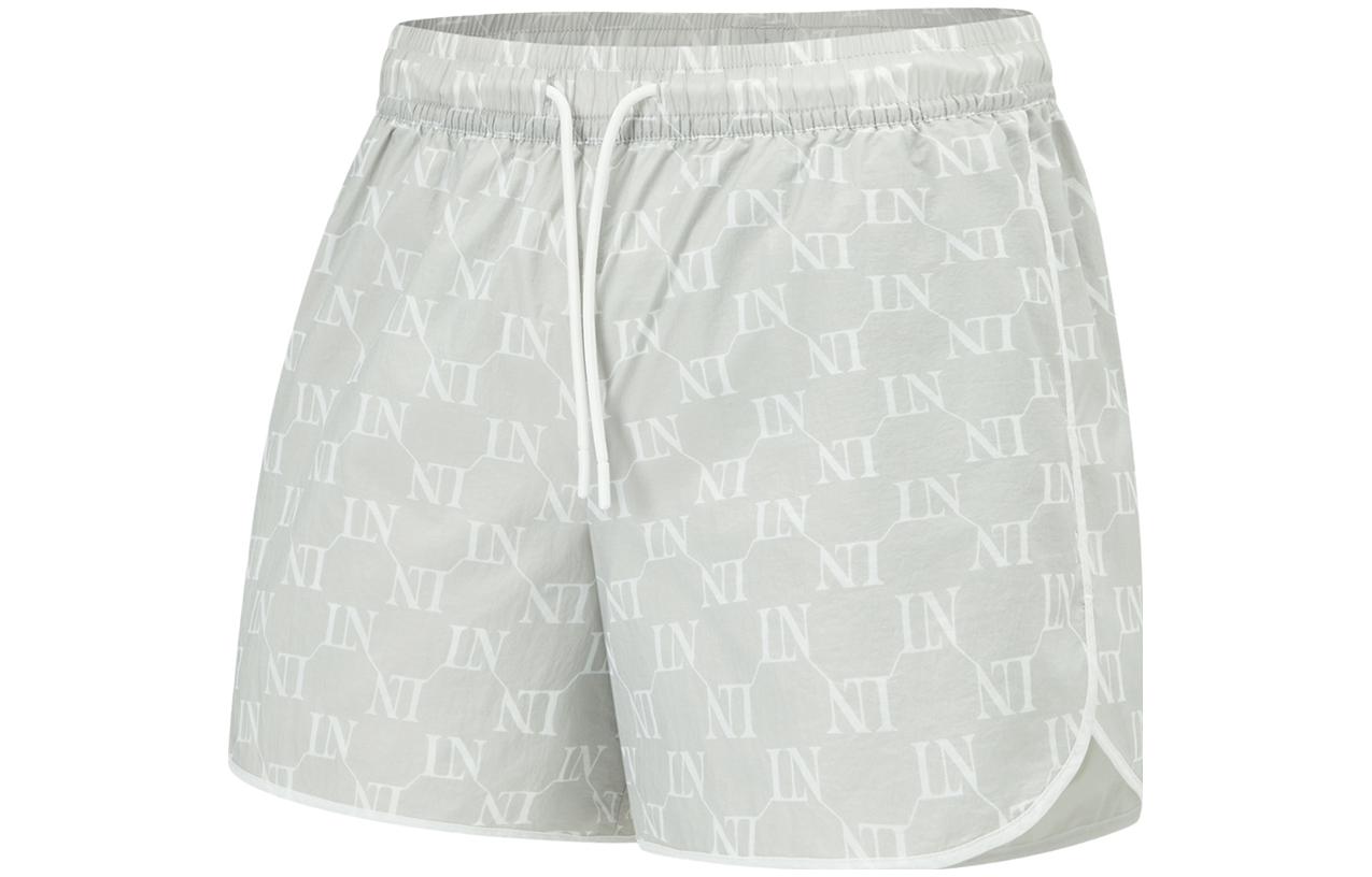 Li Ning Fitness Series Sports Shorts Women s Gray All Over Print AKSU610-5 S