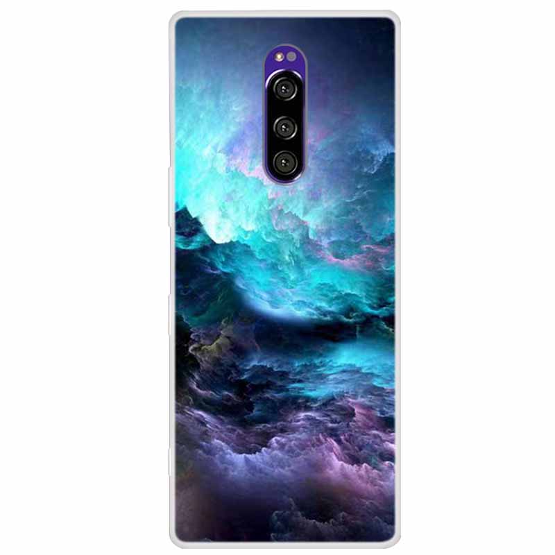 Funda de Silicona Suave para Sony Xperia 1 Funda Moda Transparente Fundas de Teléfono Tigre para Sony Xperia1 XZ4 SO-03L SOV40 J8110 Coque Parachoques