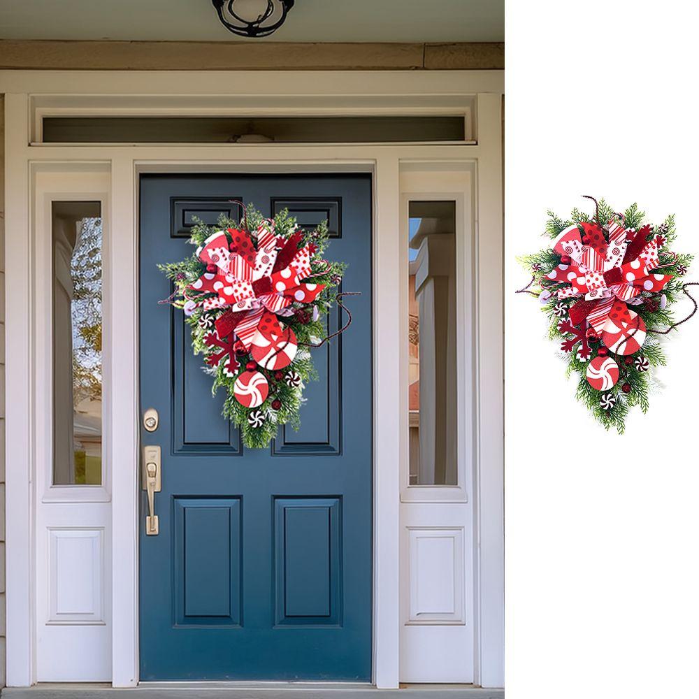 

Wall Decoration Christmas Wreath Xmas Front Door Wall Decor Bow Garland for Christmas Decoration