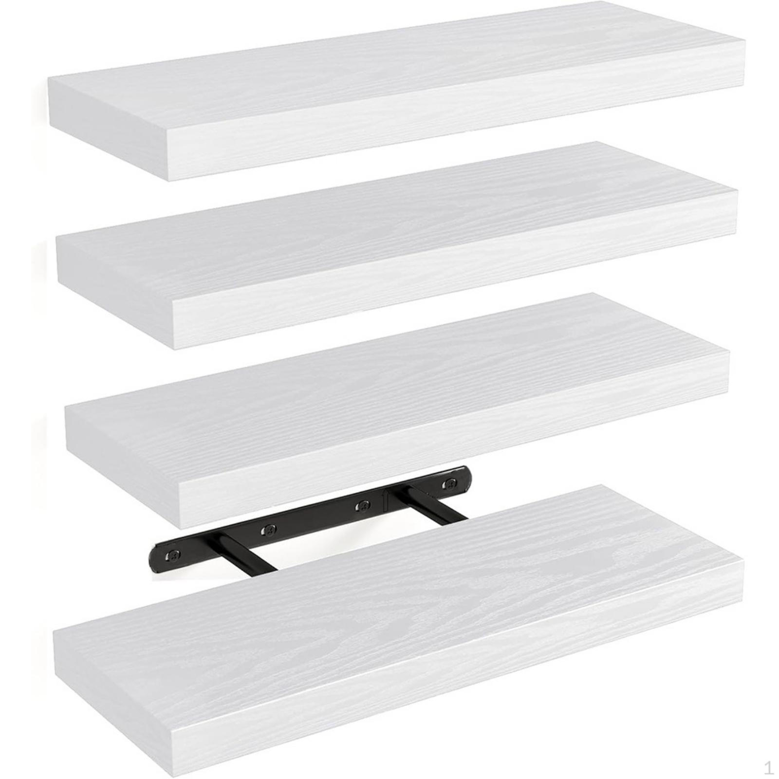 4 Pieces Wooden Floating Wall Shelf
