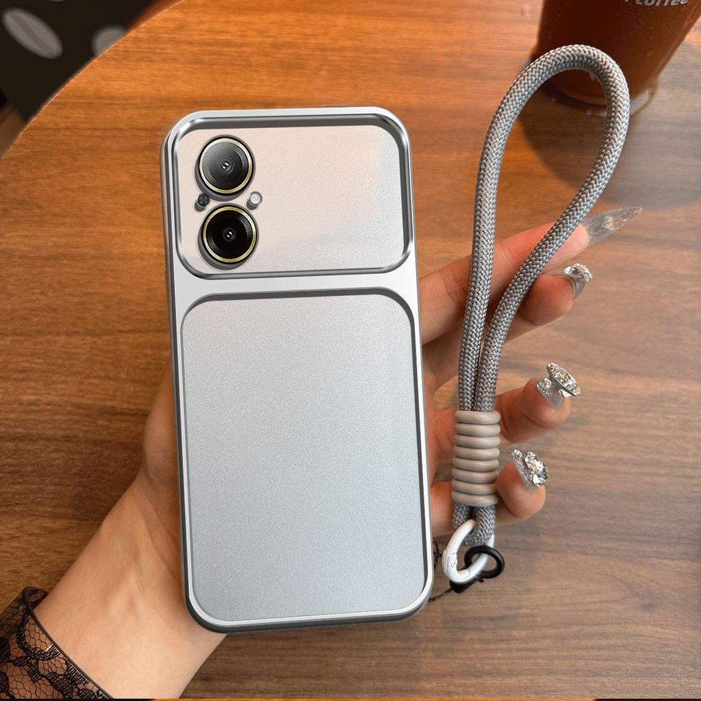 Luxury Big Window Phone Case with Lanyard for realme C67 Premium Textured Casing