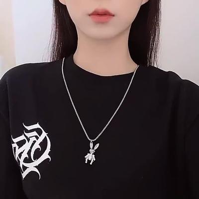 Trendy 2023 Cute Rabbit Necklace for Women - Versatile Long Sweater Chain with Stylish Personality Details