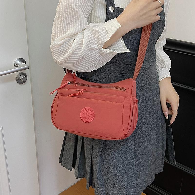Solid Color Crossbody Bag Women's Multi-Compartment Lightweight Shoulder Bag