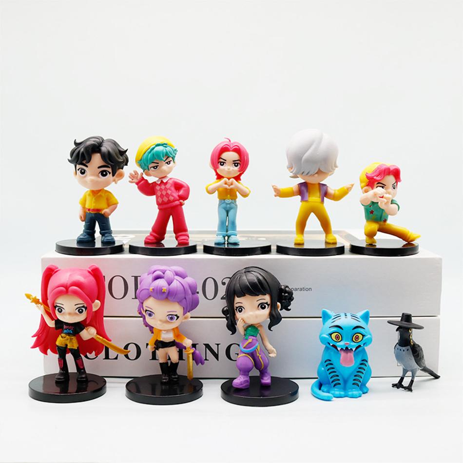 10pcs/Set Witch Huntress Squad Anime Figure Toys Q Version Derpys Tiger Rumi Mira Zoey Sussy Figurine Doll Fans Christmas Gift