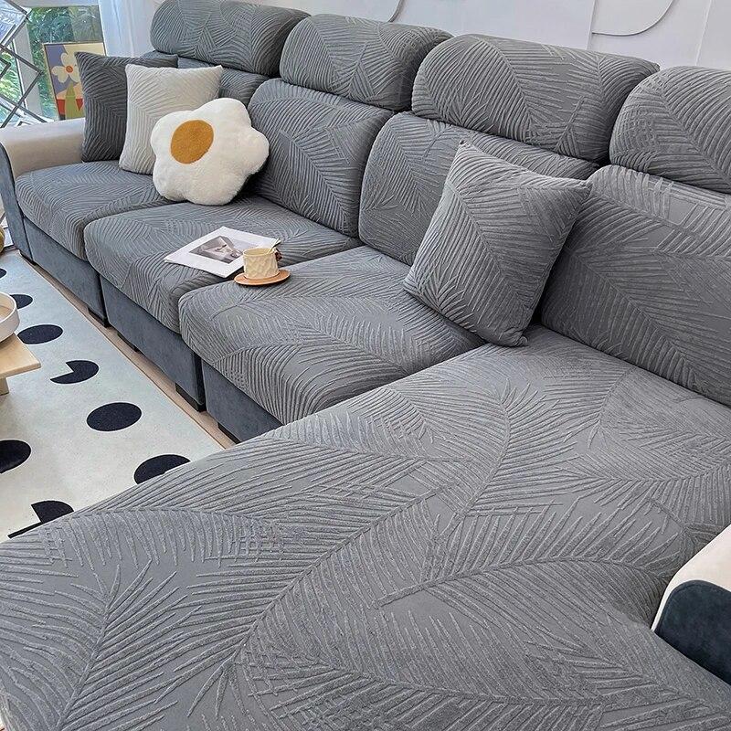 jacquard leave printed sofa cushion covers,sofa cover for living room ,couch cover,L shape sofa protector,home decoration