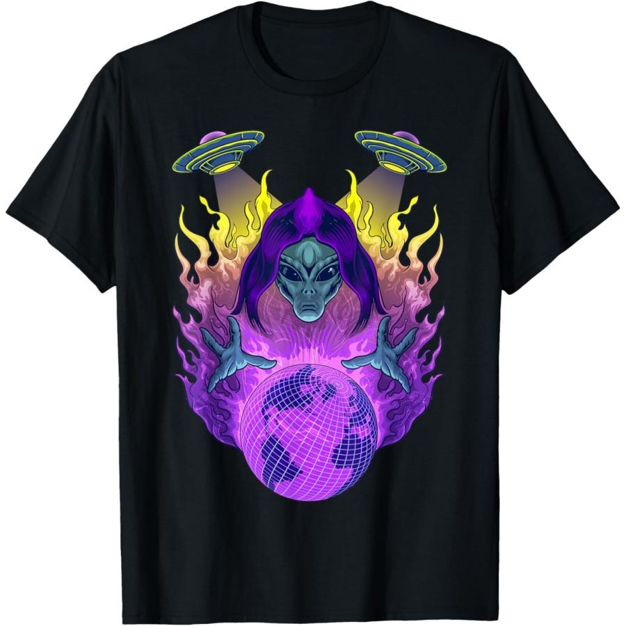 Aliens Rule the World Ufo - Sad Aesthetic Edgy Streetwear T-Shirt(1) XXXXXL чёрный