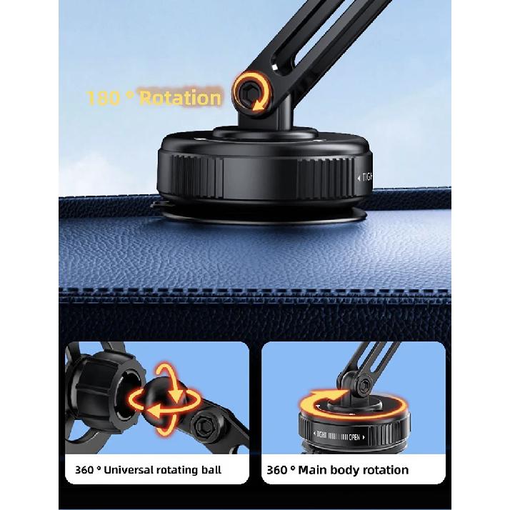 ANVE 360° Rotating Car Dashboard Holder Universal Vacuum Adsorption Robotic Arm Magnetic Suction Bracket Mobile Phone Holder