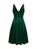 Abito Elegante da Donna Taglie Forti con Scollo a V, Glitter e Pieghe - Primavera/Autunno 2026