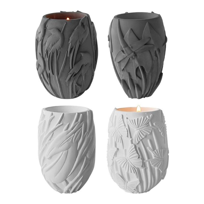 Versatile Silicone Planter and Candle Holder Molds Flexible Silicone Brush Container Mold Personalized Candle Cup Mold