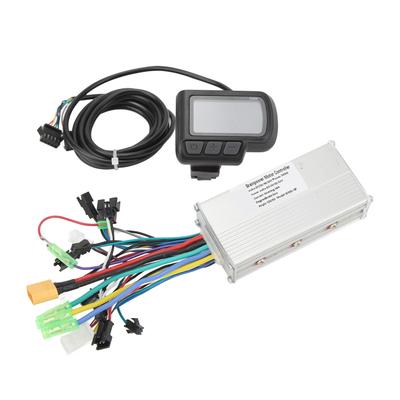 36V 48V Brushless Motor Controller Kit with LCD Display Panel 500W 28A Sine Wave 3 Modes Waterproof for Electric Bicycle