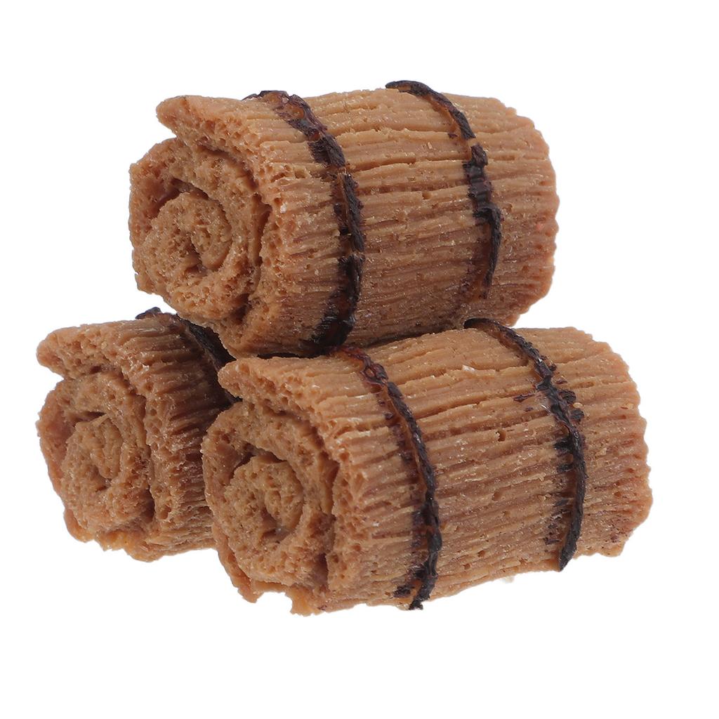 3pcs Mini Hay Bale Dollhouse Miniature Resin Haybale Easter Farm Decor Decorative Straw for Farmer Birthday Party Cake Topper