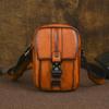 2025 Men's Genuine Cowhide Leather Vertical Retro Crossbody Bag - Versatile Casual Shoulder Bag