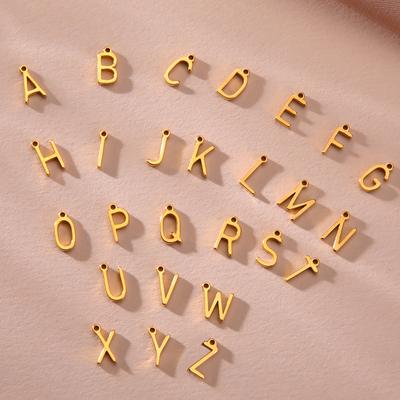 Cazador Stainless Steel Capital Letter DIY Charms for Jewelry Gold Color 26 A-Z Alphabet Pendant for Necklace Bracelet Wholesale