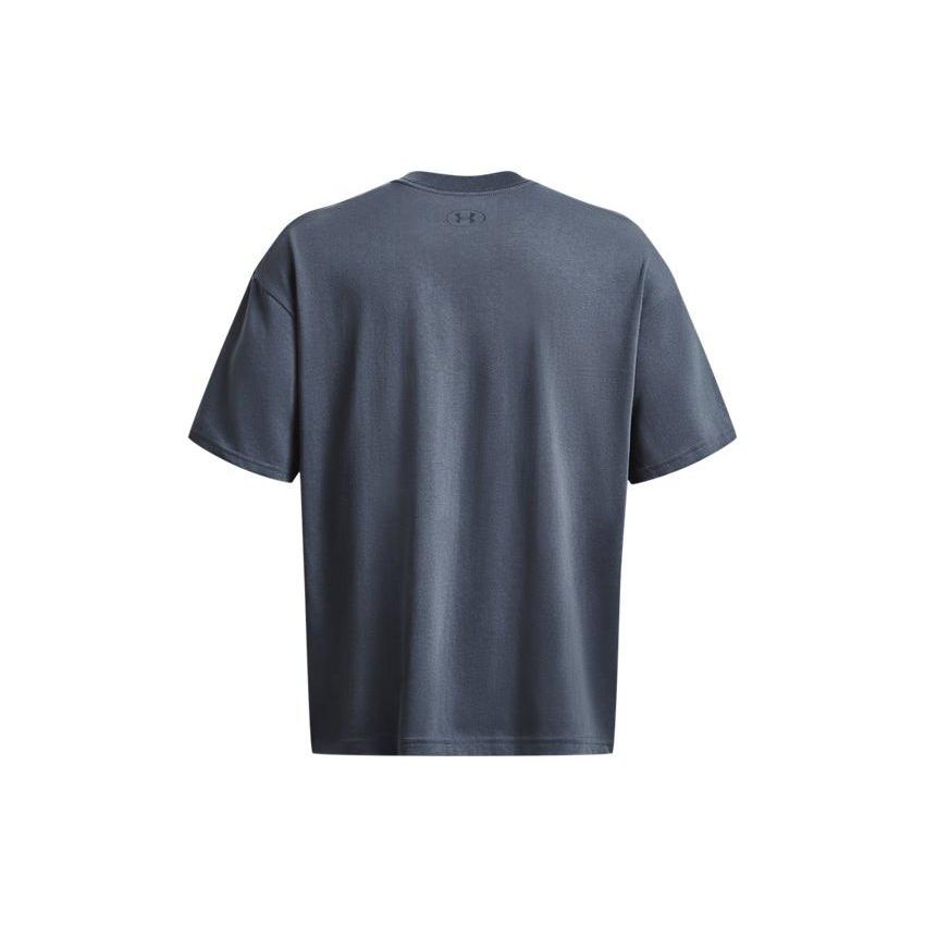 Under Armour Loose Fit Letter Print Sports T-Shirt Men Tops Gray 1379558-044