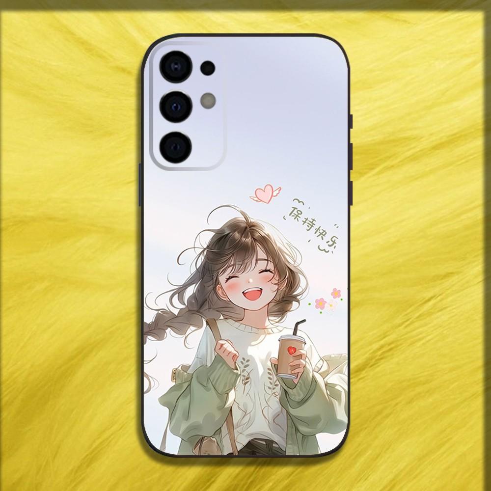 Cute Kid Girl Dog Phone Case For Samsung S25,S24,S21,S22,S23,S30,Ultra,S20,Plus,Fe,Lite,Note,10,9,5G Black Soft Cover