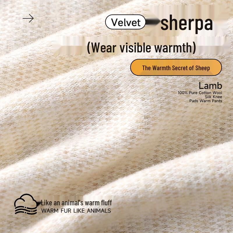 Men's Lightweight 100% Cotton Antibacterial Thermal Pants with Knee Protection