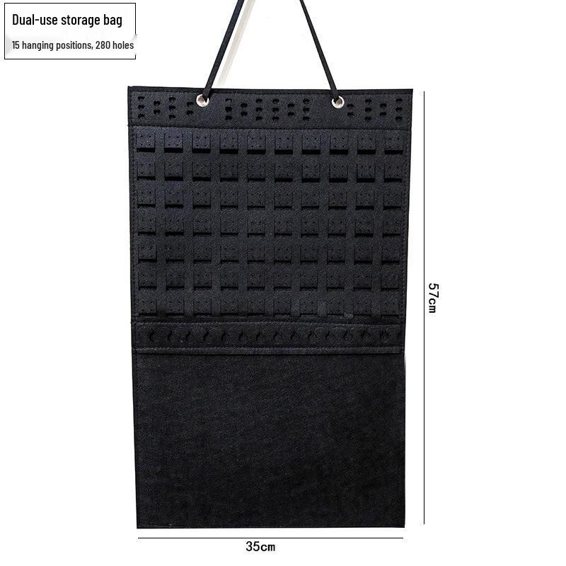 Wall-Mounted Jewelry Storage Bag for Earrings and Necklaces