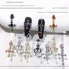 Chrome Hearts Cruz Punk Retrô Metal 32 DIY Usável Nail Art Acessórios de Boneca Zircônia Manicure Joias