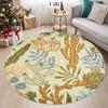 Elegant Floral Circular Carpet Living Rooms Bedrooms and Entrances Can Be Hand Washed and Used for Holiday Decoration Carpets