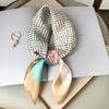 New Summer Korean Version Color-blocking Emulated Silk Small Square Scarf for Women's Seaside Sun Protection Scarf Fashionable Scarf Big Shawl