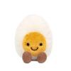 Peluche Oeuf Dur Amusant, Animal en Peluche Mignon Série Gourmand, Compagnon Apaisant pour Enfants, Cadeau d'Anniversaire pour Garçons Filles