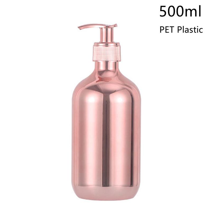 Electroplating Shampoo Bottle PET Press Type Lotion Empty Bottle Bathroom Shower Gel Large-Capacity Soap Dispenser