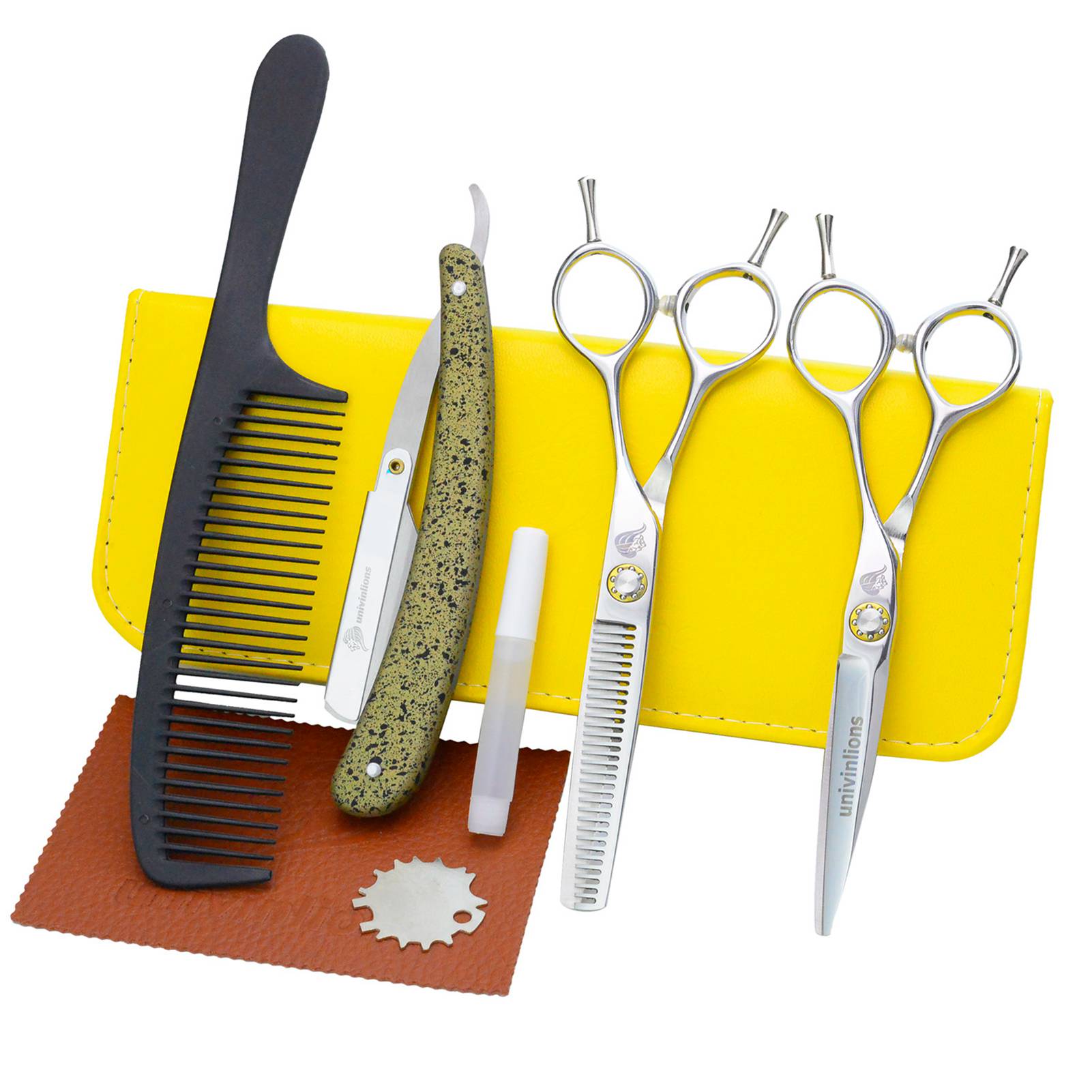 

Univinlions 6,0 дюймов профессиональные парикмахерские ножницы комплект подшипниковый винт парикмахерские аксессуары принадлежности для парикмахерских симметричная ручка