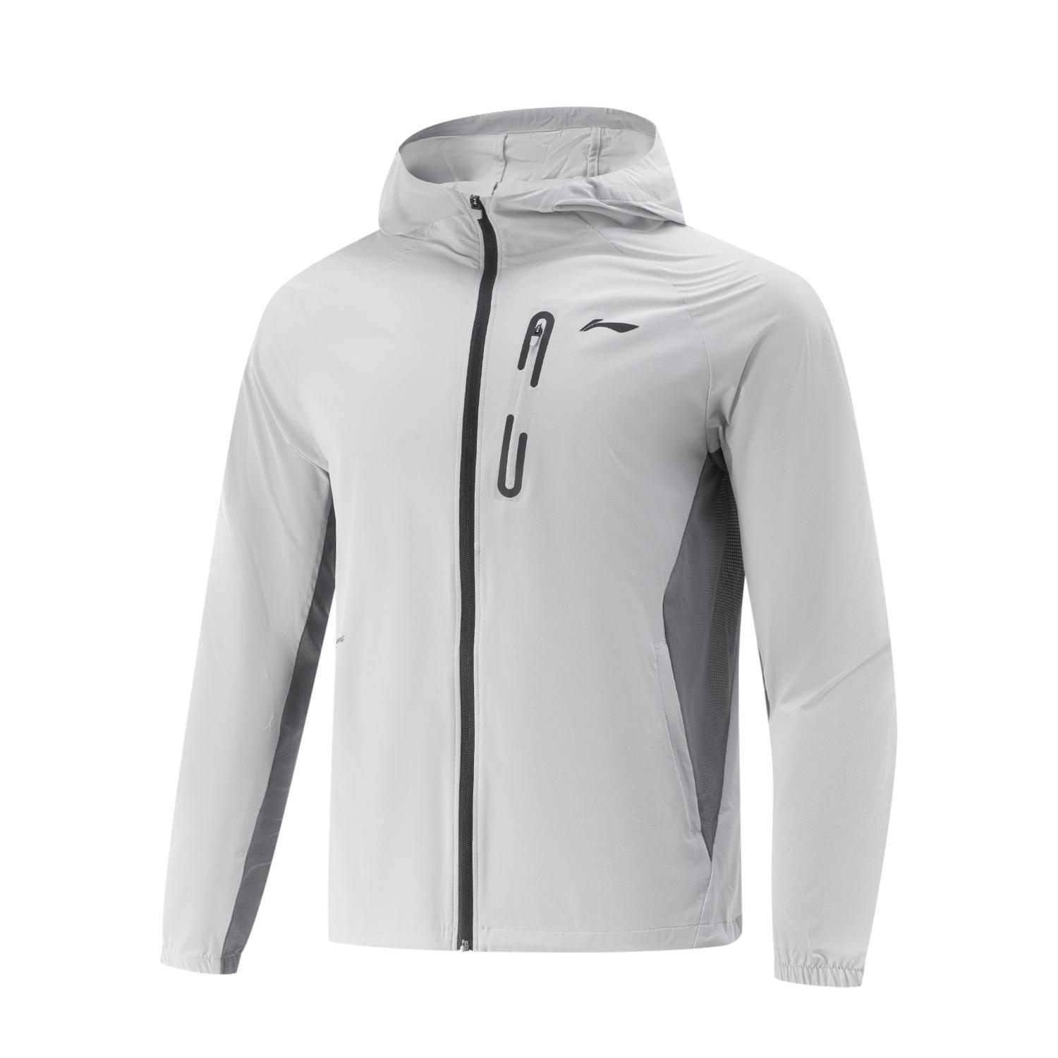 

Li Ning Тренировочная серия Спортивный повседневный Минималистичный Цветной блок Ветровка с капюшоном Мужская верхняя одежда Монетный серый Сдержанный серый AFDVA85-7 M