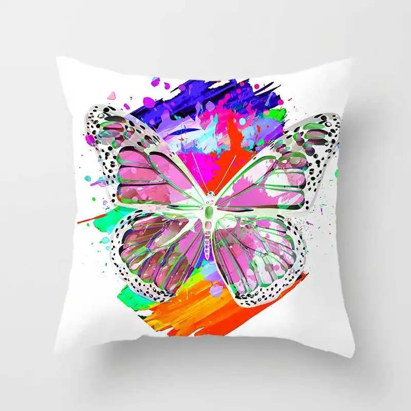 Office Living Room Home Pillowcase Watercolor Butterfly Pattern Pillowcase Car Ornaments
